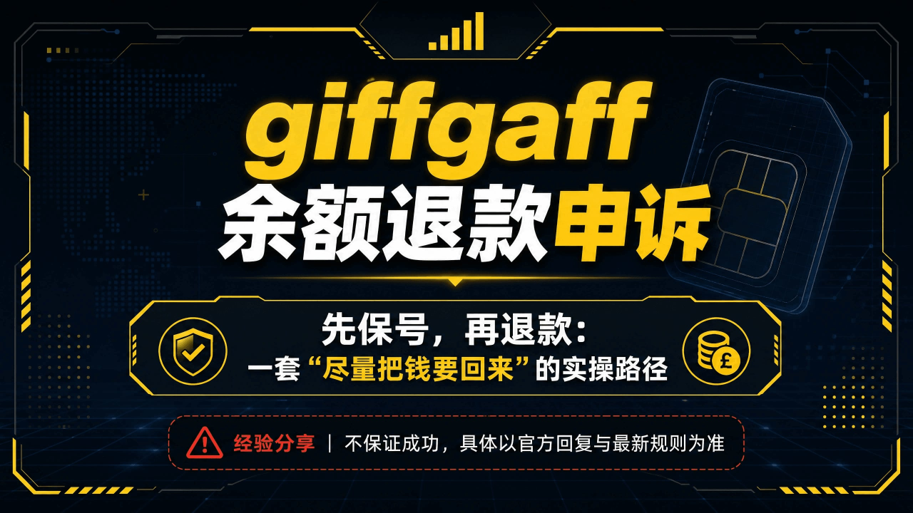 Giffgaff封号退款维权指南｜英国Ombudsman仲裁倒逼官方退款